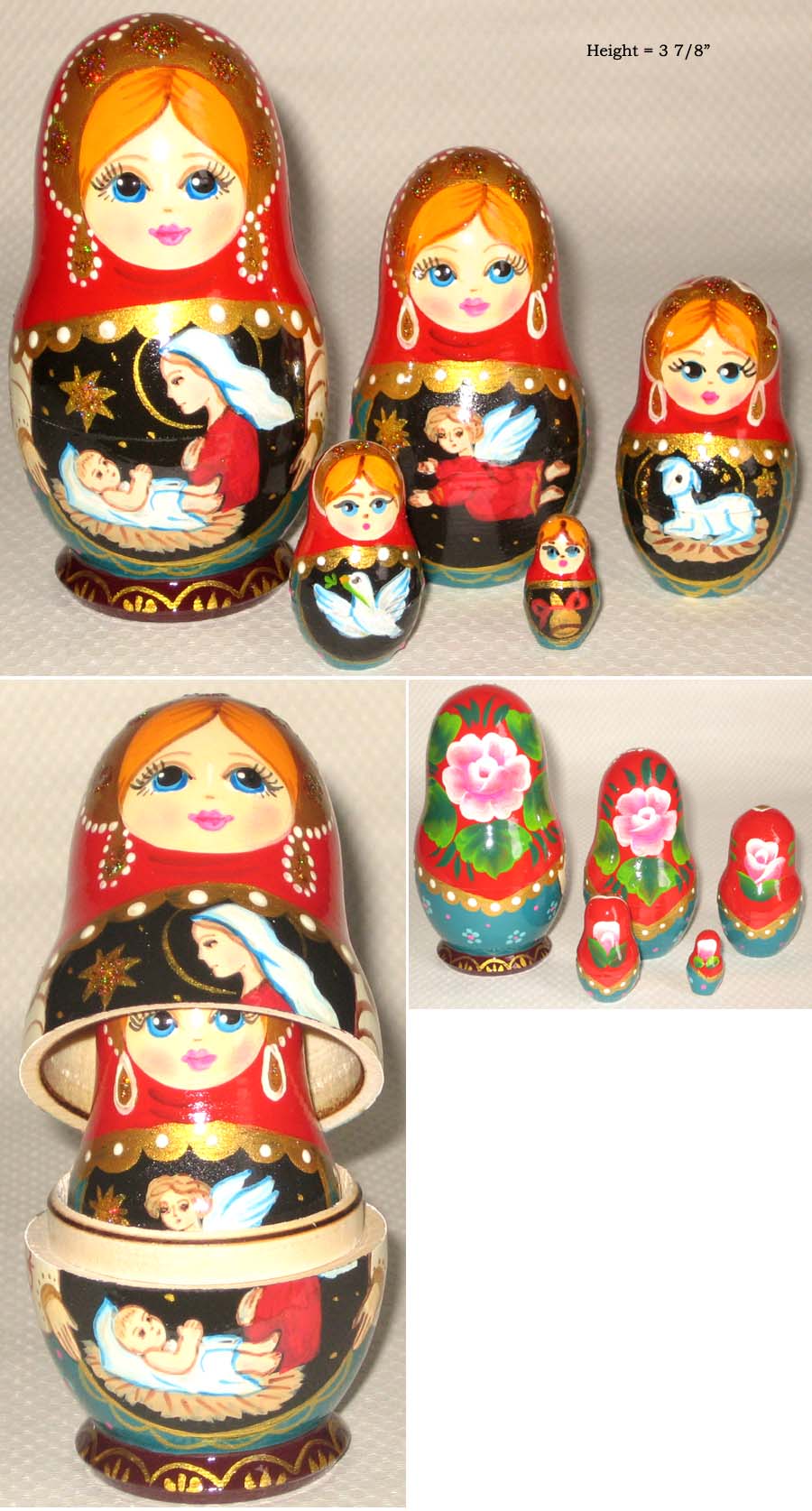 Nativity Scenes Russian nesting dolls 5pc Handmade  